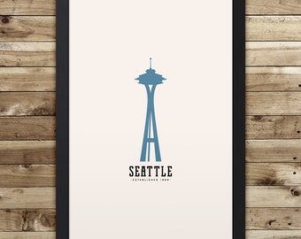 SEATTLE Minimalist City Poster - 12" x 18"