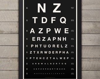 EYE CHART Print - Snellen Vintage Look