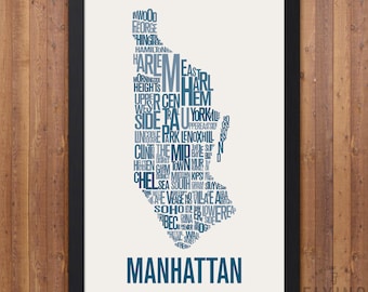 New York City (NYC) Neighborhood Map Print