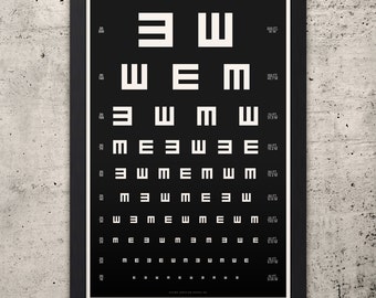 EYE CHART Print - Tumbling E Vintage Look