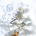 Whimsical Silver Blue Flower Arm Cuff - Silvermist Inspired