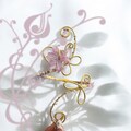Whimsical Gold Purple Flower Arm Cuff