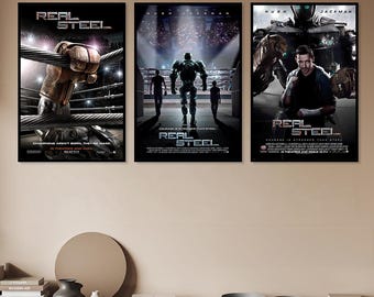 ミッドセンチュリーモダンリアルスティール映画ポスター、レトロ映画