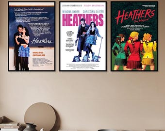Heathers Movie Poster, Classic Movie Art, Fantasy Movie Print, Film Lover Gift, Canvas Poster, Minimalist Art, Home Decor