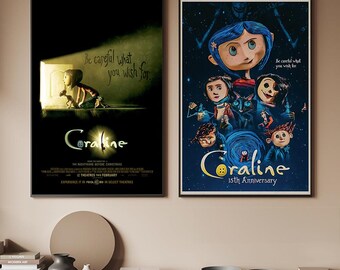 ELedvb Poster Toile Coraline – Film Coraline – Décoration Murale 30 X 45 Cm – Impression Haute Définition