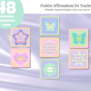Printable Affirmation Cards for Teachers | Positive Affirmation Quote Cards for Teachers | Educators Positive Affirmation Cards