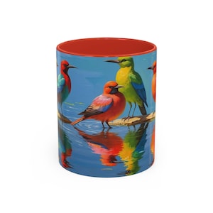 Vibrant Bird Accent Coffee Mug - Colorful Nature Lover Gift, Home Decor, Birthday Present, Office Accessory, Wildlife Enthusiast