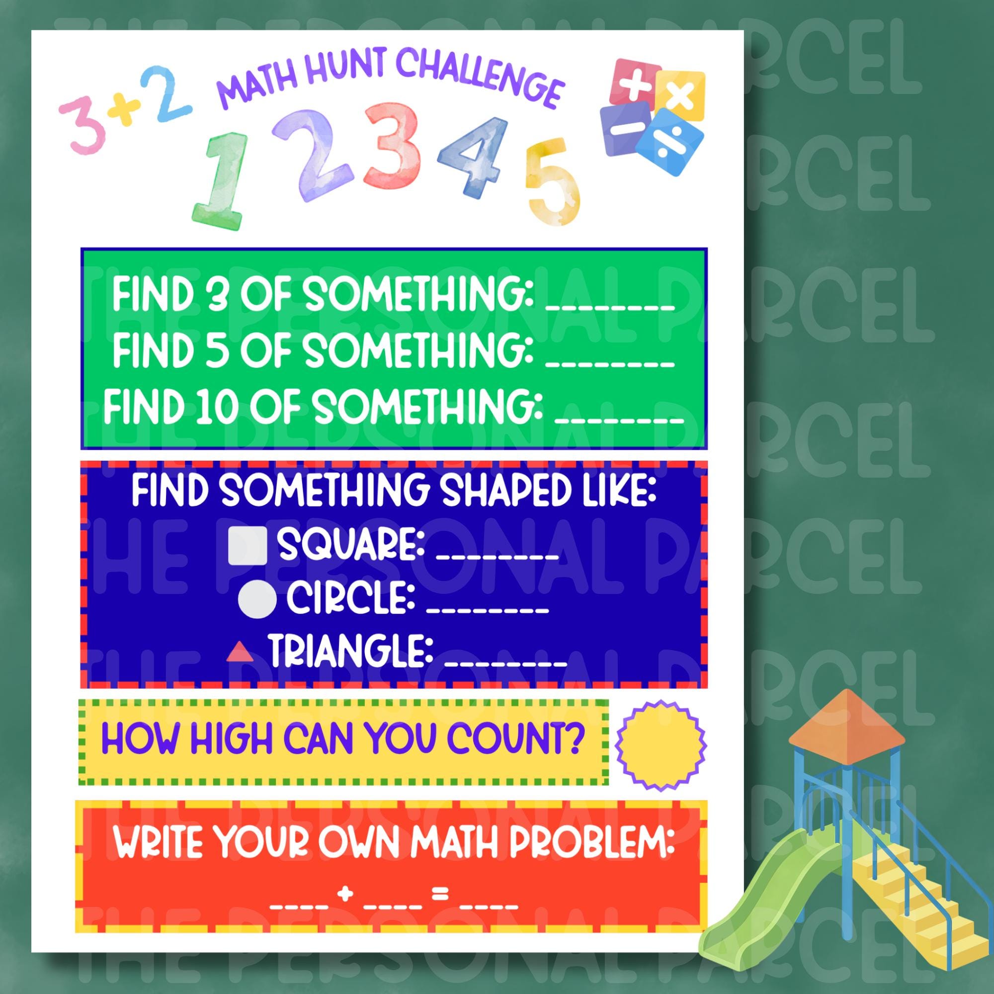 Math Scavenger Hunt Printable | Counting, Shapes Activity, Grades 1-5 ...