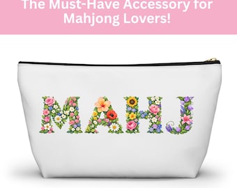 Floral Mahjong Tile Bag, Game Night Organizer