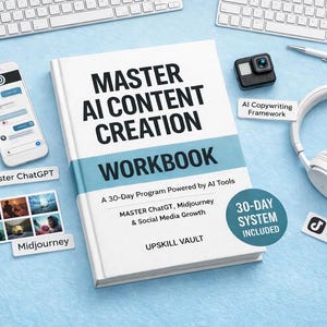 AI Content Creation | Digital Creator Workbook with Social media Templates, Prompts, Hooks & ChatGPT Tools
