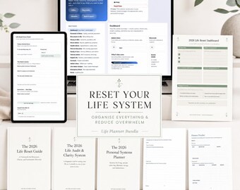 Paquete para reorganizar tu vida / Organízalo todo y reduce el estrés / Sistema de planificación de vida digital