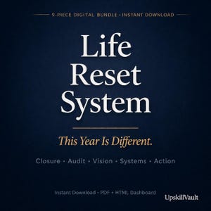 Life Reset Planner | 2026 Digital Planner | Goal & Habit Tracker | Personal Growth Journal | Printable PDF