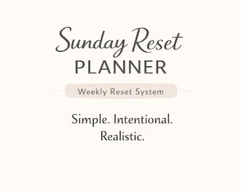 Planificador de reinicio dominical: comienza cada semana con la mente despejada / Sistema semanal de reflexión y planificación / PDF imprimible