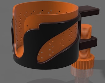 Archivo STL - Soporte para tazas de escritorio con abrazadera ajustable (impresión 3D)