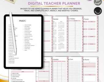Leraar planner afdrukbaar | Lesplan, cijfer- en aanwezigheidsregistratie (pdf)