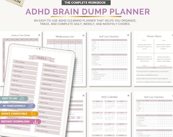 ADHD Brain Dump Planner | Focus & Productivity Printable PDF