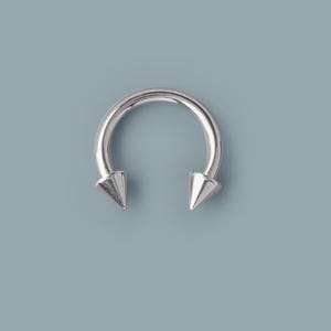 16G Circular Barbell with Spikes in Silver Internally Threaded/Circular Barbell/Conch/Septum/Nose/Helix/Daith/Earlobe/Lobe/Cute/Gift for Her