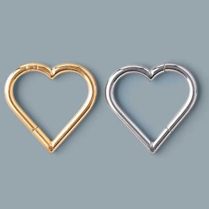 16G Hinged Segment Ring Heart Shape in Gold and Silver 16G/1.2mm/Conch/Septum/Nose/Helix/Daith/Earlobe/Lobe/Cute/Gift for Her