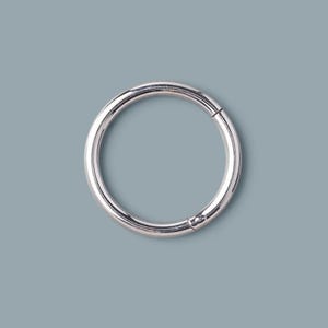Anillo de titanio con bisagra de plata de 14 g, 16 g, 18 g y 20 g para piercing de trago, nariz, tabique nasal, hélix, daith, lóbulo de la oreja, lóbulo. Regalo ideal para ella.