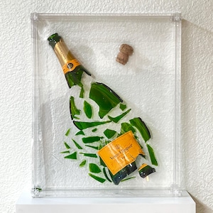 Custom Shattered Champagne Bottle in Epoxy