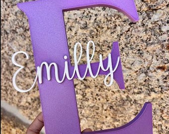 Iniziale 3D personalizzata con nome | Decorazione personalizzata per la cameretta | Cartello da parete per la stanza dei bambini | Regalo per baby shower | Decorazione per la camera da letto