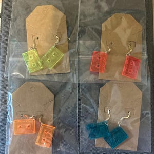 cassette tape earrings