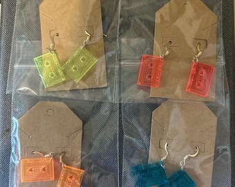 pendientes de cinta de casete