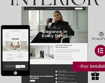 Interior Wordpress Theme – Interior Designer Elementor Website Template design Kit | Business Page design, elegant template