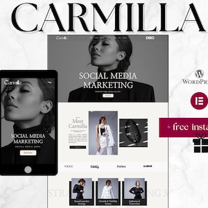 Carmilla WordPress Theme – Elementor Website Template für Coach & Organisation, Marketing und Social Media, Portfolio Website Elementor Template