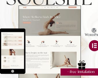 Soulsite Wordpress Theme – Yoga, Wellness & Health Coach Website Elementor Template Kit | Business page for health, website design