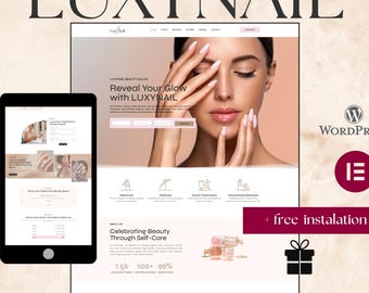 Luxynail Wordpress Theme - Elegant Beauty & Nail Salon Website WordPress Elementor Template Kit | Beauty Nail business website design