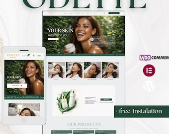 Odette Health WordPress Theme – Beauty Clinic & Skincare WooCommerce Elementor Website Template Online Shop, Beauty salon , Sales page