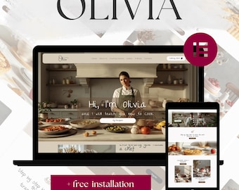 Olivia Wordpress Theme – Kitchen Food Blog & Cooking Classes WordPress Elementor Website Template Kit| Chef business page (Free Plugins)