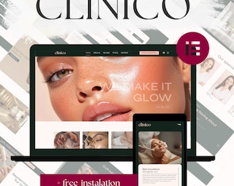 Clinico Wordpress Theme - Beauty Salon & Skincare Website Template | WordPress Elementor template | Skincare Template |  Sales page design