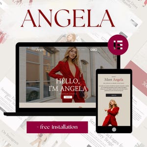 Angela WordPress Theme – Marketing & Personal Brand Elementor Website Template, Business Page website design, Coach Website Template