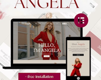 Angela WordPress Theme – Marketing & Personal Brand Elementor Website Template, Business Page website design, Coach Website Template