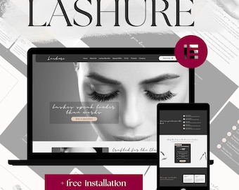 Lashure Wordpress Theme - Lash Salon Website Elementor Template | Landing Page Website Design | Beauty salon business page