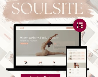 Soulsite Wordpress Theme – Yoga, Wellness & Health Coach Website Elementor Template Kit | Business page for health, website design