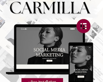Carmilla WordPress Theme –  Elementor Website template for Coach & Agency, Marketing and Social Media, portfolio website elementor template