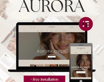 Aurora Clinic WordPress Theme – Beauty Clinic online Shop & Skincare WooCommerce Elementor Website Template, Beauty salon , Sales page