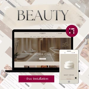 Beauty WordPress Theme – Salon Website Elementor Template, Ecommerce Website, Landing Page & Sales Page Online shop commerce Template
