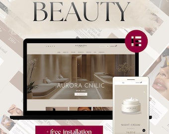Beauty WordPress Theme – Salon Website Elementor Template, Ecommerce Website, Landing Page & Sales Page Online shop commerce Template