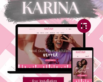Karina WordPress Theme – Pink Website Sales page & Ecommerce Website Template for couch or influencer UGC creators, life coaches site