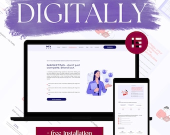 Digitaly Wordpress Theme - Elementor Digital Marketing Website, SEO Specialist WordPress Theme | Business page (Digital Download)