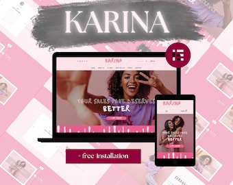 Thème WordPress Karina – Page de vente de site Web rose et modèle de site Web de commerce électronique pour les créateurs UGC de canapé ou d'influence, site de coachs de vie
