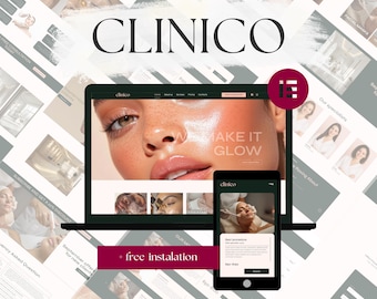 Clinico Wordpress Theme - Beauty Salon & Skincare Website Template | WordPress Elementor template | Skincare Template |  Sales page design