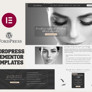 Lashure – Beauty Salon & Eyelash Extension or Permanent make up Specialist Elementor Template Kit | Elementor web | WordPress Website Design business website business page