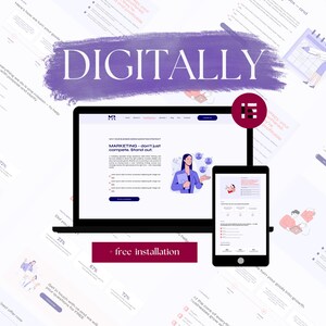 Digitaly Wordpress Theme - Elementor Digitales Marketing Website, simsala, Blogger WordPress Theme | Business Seite (Digitaler Download)