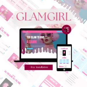 GlamGirl WordPress-thema - voor make-upartiest en schoonheidsspecialist Elementor-sjabloon, influencer-bedrijfspagina, websitesjabloon voor UGC-maker