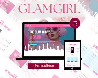 Thème WordPress GlamGirl - pour maquilleur et spécialiste de la beauté, modèle Elementor, page d'entreprise d'influence, modèle de site Web de créateur UGC